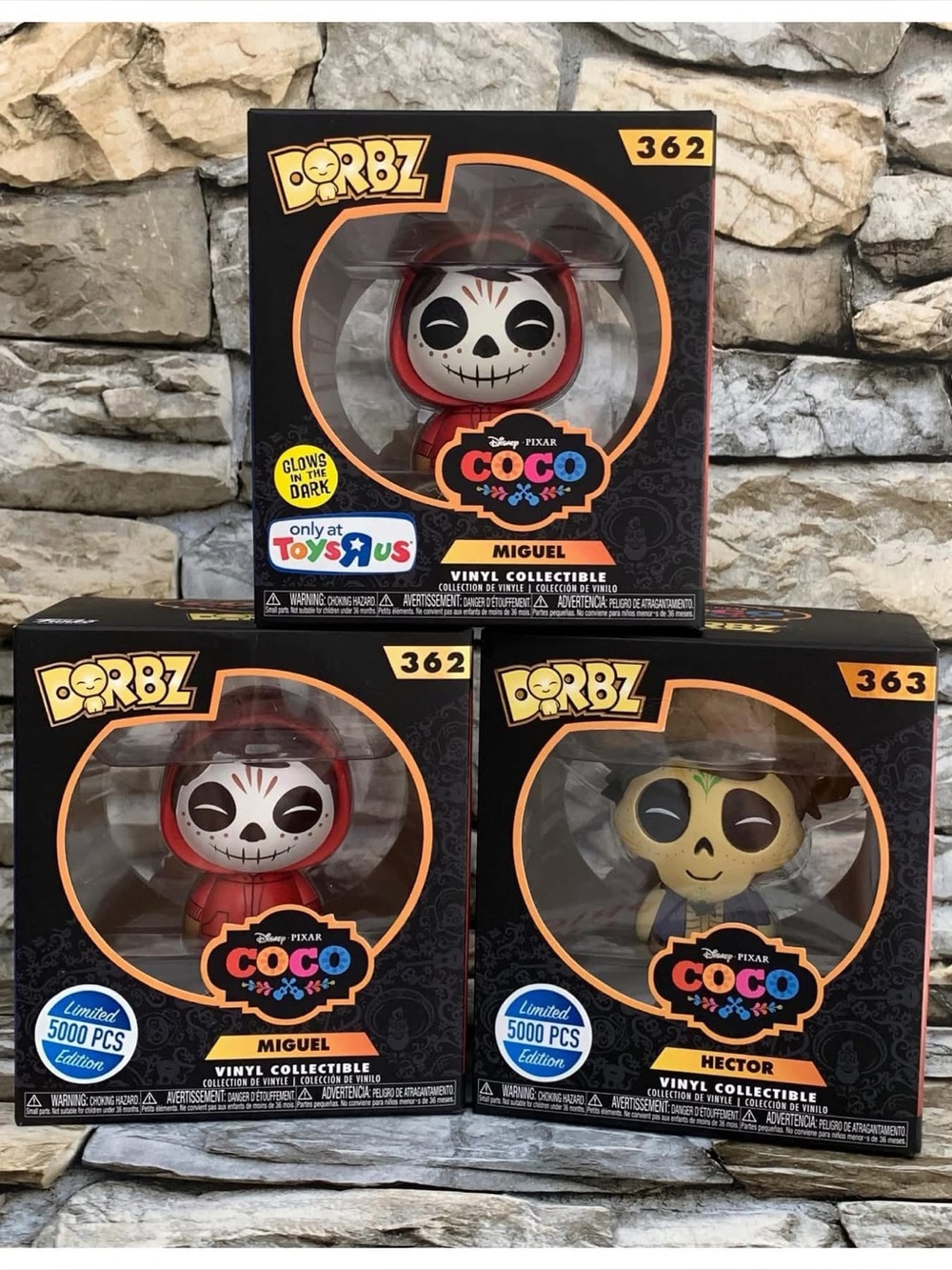 2017 RARE Lot 3 Disney Coco Funko Dorbz GITD Glow Miguel Hector Limited Edition
